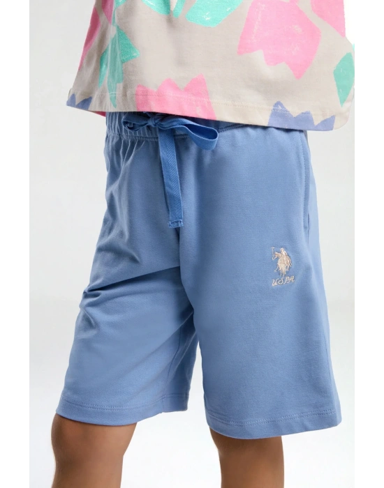 U.s. Polo Assn. Kız Çocuk Turuncu Bermuda Takım