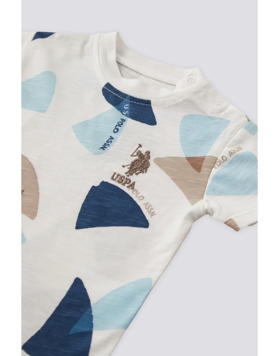 U.s. Polo Assn Lisanslı Triangle Krem Erkek Bebek Takımı