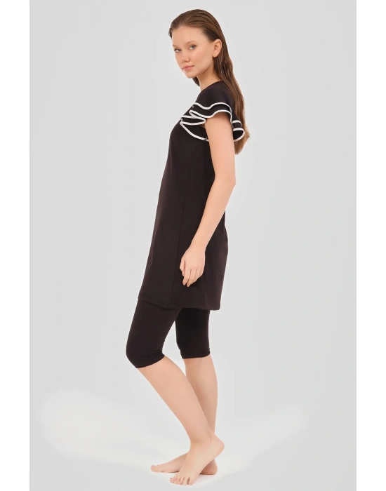 Valon Kol Yarı Kapalı Mayo