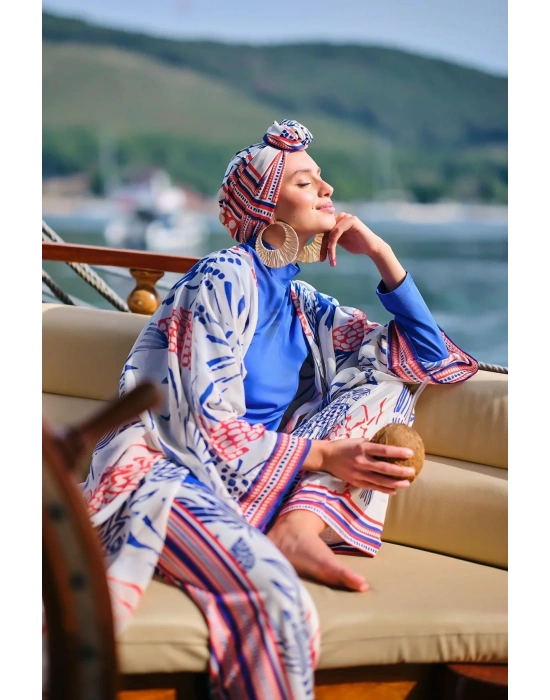 Yakamoz Desenli Tesettür Mayo