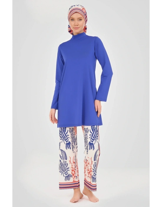 Yakamoz Desenli Tesettür Mayo