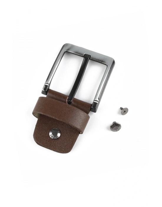 Yedek Kemer Tokası  Hakiki Deri 4.5 cm Kahverengi