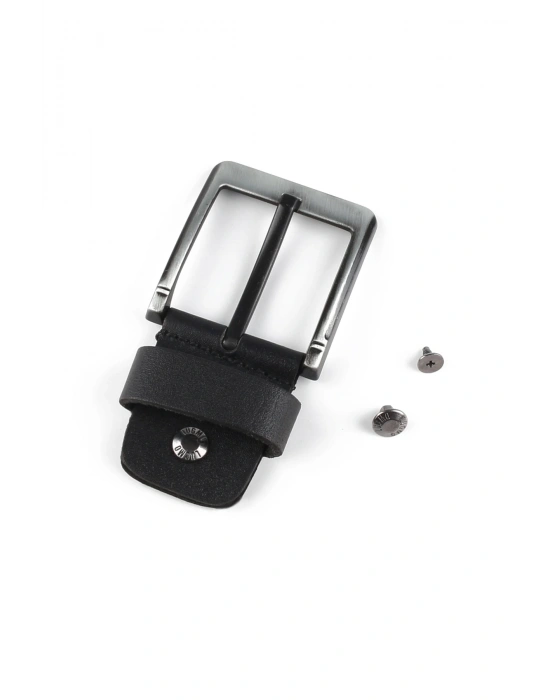 Yedek Kemer Tokası  Hakiki Deri 4.5 cm Siyah