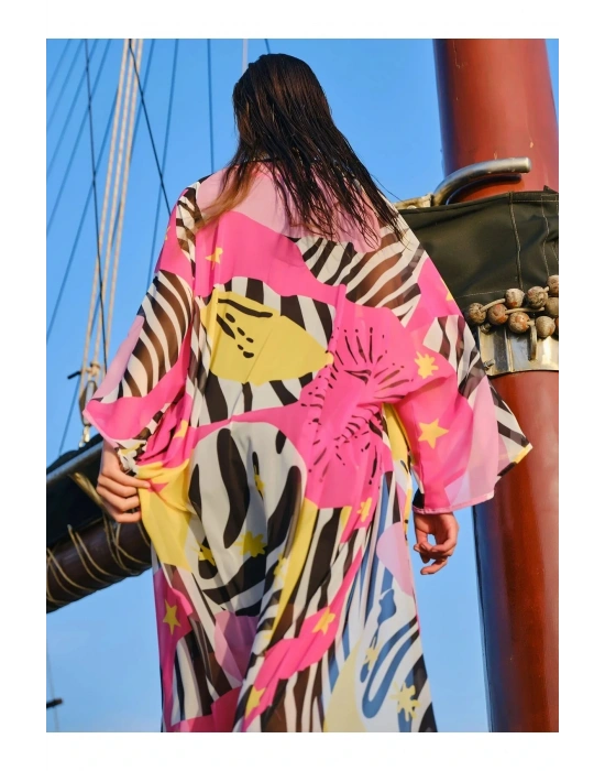 Yıldız Desenli Pareo - Pembe -