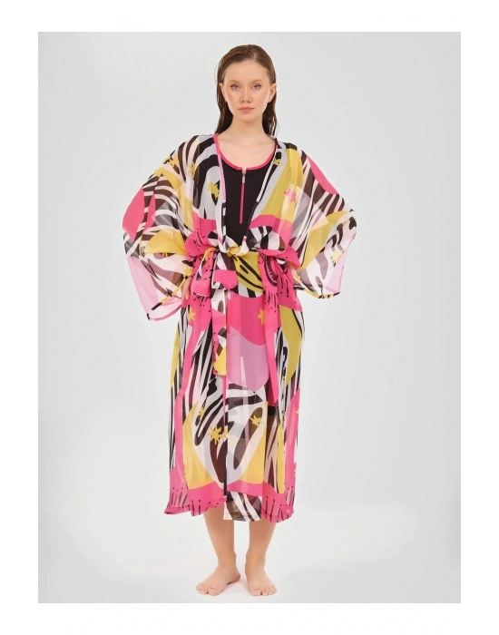 Yıldız Desenli Pareo - Pembe -