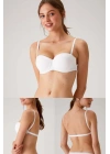 6027 Beyaz Pisa Push Up Straplez Multi Function Mikro Sütyen Askı Hediyeli