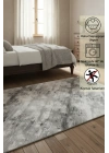 Yolluk Gri Çizgi Desen Kaymaz Taban Peluş