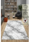 Yolluk Gri Çizgi Desen Kaymaz Taban Peluş