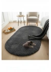 Yolluk Koyu Gri Gri Kaymaz Taban Peluş Oval