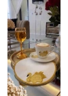 Kuğu Nakışlı Yuvarlak Sunumluk Peçete Kahve Yanı Kokteyl Peçetesi Bardak Altlığı Beyaz Gold