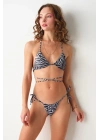Aqua Üçgen Bikini Tek Üst Zebra 239105-d