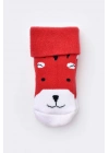 Bebek Havlu Çorap Kırmızı