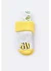 Bebek Kaydırmaz Havlu Çorap Sarı
