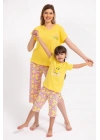Cute Lemon Sarı Kadın Kapri Takım