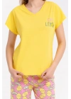 Cute Lemon Sarı Kadın Kapri Takım