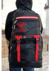 Deprem Çantası Körüklü Reflektörlü 65 Litre Siyah Kırmızı