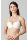 Ekru 6220 Paris Balenli Desteksiz Dolgusuz Dantelli Sütyen (c Cup Seçeneğiyle)