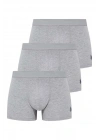 Erkek 3lü Gri Melanj Pamuklu Modal Boxer