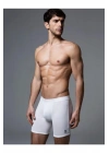 Erkek Beyaz Modal Esnek Uzun Boxer 80052