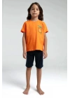 Erkek Çocuk Bermuda Takım - Turuncu