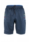 Erkek Deniz Şortu 2 Adet Fermuar Cepli Pamuklu Su Yitici Astarlı Lacivert K-195