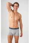 Erkek Gri Melanj - Lacivert 2 Li Boxer 80357