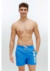 Erkek Saks Mavi Orta Boy Deniz Şortu