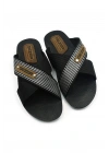 Gezer Erkek Halatlı Çizğili Terlik Sokak Yazlık Siyah