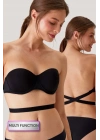 Kadın 6027 Pisa Destekli Push-up Straplez Multi Function Sütyen Siyah
