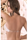 Kadın Bej Balenli Destekli Push-up Kaplı Straplez Sütyen 1505