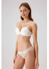 Kadın Ekru 4030 Madrid Balenli Desteksiz Dantelli Sütyen Takım