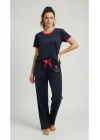 Kadın Kadife Boru Paça Rahat Kesim Pijama Alt