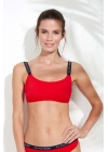 Kadın Kırmızı Ince Askılı Bikini Üst