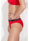 Kadın Kırmızı Kalın Kenarlı Lastikli Bikini Alt