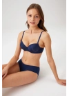 Kadın Lacivert 6204 Balenli Desteksiz Micro Tek Sütyen