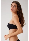 Kadın Siyah 6102 Versay Balenli Desteksiz Straplez Micro Sütyen (c Cup Seçeneğiyle)