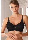 Kadın Siyah 7023 Balenli Dantelli Toparlayıcı Minimizer Sütyen