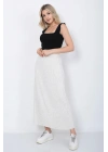 Kadın Triko Etek Oversize Taş Renk