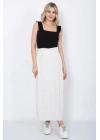 Kadın Triko Etek Oversize Taş Renk