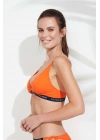 Kadın Turuncu Geniş Üçgen Bikini Üst
