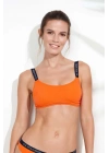 Kadın Turuncu İnce Askılı Bikini Üstü