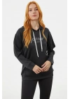Kanguru Cepli Kapüşonlu Sweatshirt - Siyah