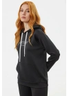 Kanguru Cepli Kapüşonlu Sweatshirt - Siyah