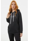 Kanguru Cepli Kapüşonlu Sweatshirt - Siyah