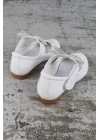 Kız Çocuk Ayakkabı Abiye Cırtlı Kelebek Taşlı Babet Beyaz