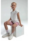Kız Çocuk Bermuda Takım - Beyaz