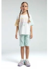 Kız Çocuk Krem Bermuda Takım