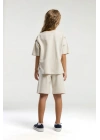 Kız Çocuk Krem Bermuda Takım