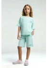 Kız Çocuk Mavi Bermuda Takım