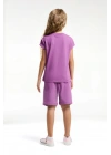Kız Çocuk Mor Bermuda Takım